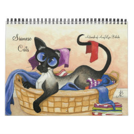 Calendário Trabalhos de arte do gato Siamese por AmyLyn