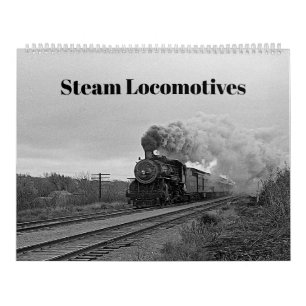 Calendário Trem de locomotiva vintage aniversário khaki Viage