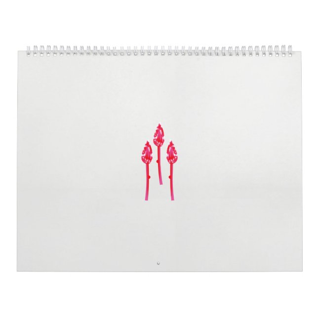 Calendário Três flores cor-de-rosa com fundo preto (Capa)