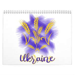 Calendário Tridente ucraniano feito de orelha de trigo