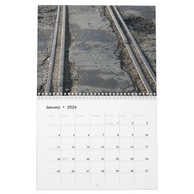 Calendário Trilhas de estrada de ferro