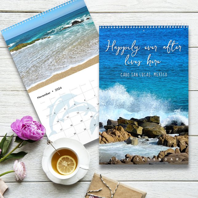 Calendário Tropical Beaches of Cabo San Lucas Mexico One Page (Criador carregado)