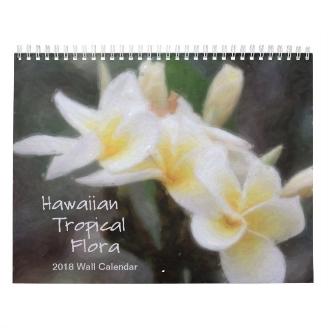 Calendário tropical havaiano da flora 2018 (Capa)