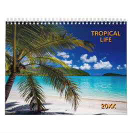 Calendário Tropical Life with Beautiful Beach Photos