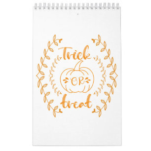 Calendário Truque ou tratamento no quadro das plantas