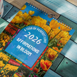 Calendário Tulip Flowers Affirmation New Beginnings Deep Love