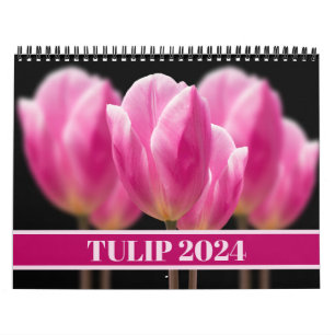 Calendário Tulipa Rosa Linda Holland Floral 2025