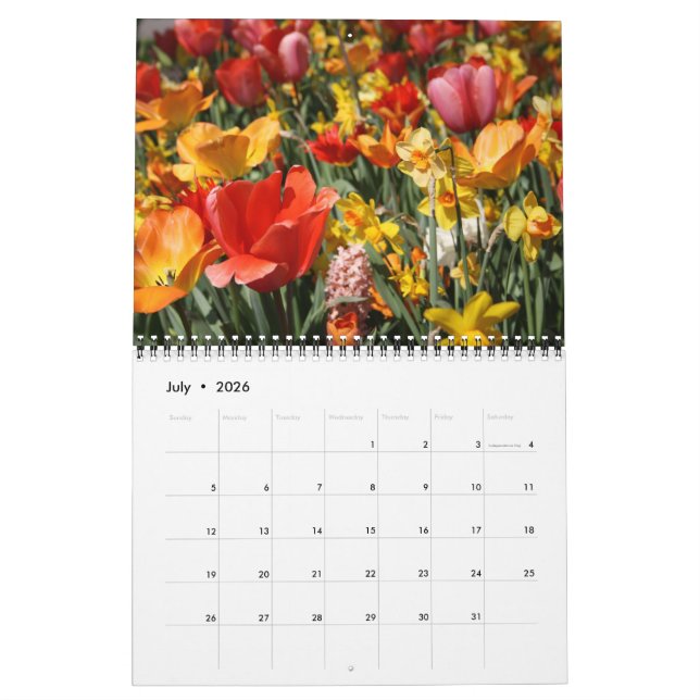 Calendário Tulipas e moinhos de vento (Jul 2026)