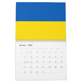 Calendário Ucrânia sinaliza azul e amarelo patriótico moderno