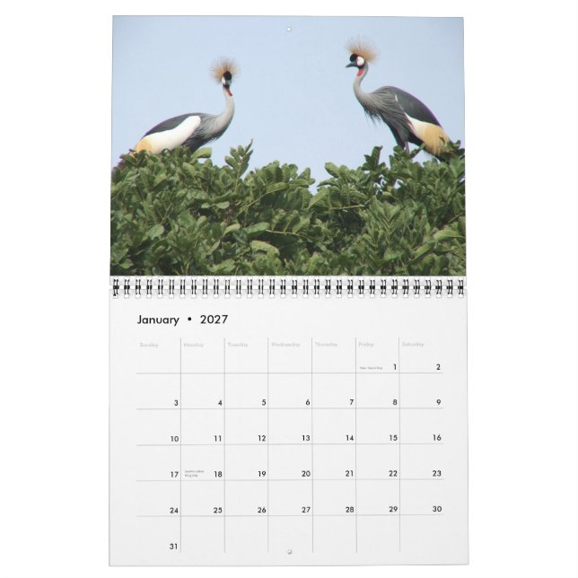 Calendário Uganda noroeste (Jan 2027)