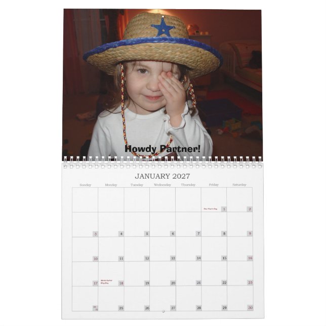 Calendário Um ano com benevolência (Jan 2027)