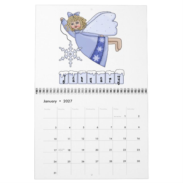 Calendário Um ano de anjos (Jan 2027)