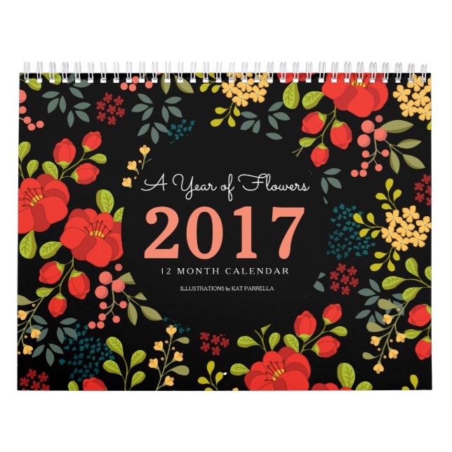 Calendário Um ano de flores ilustradas (Capa)