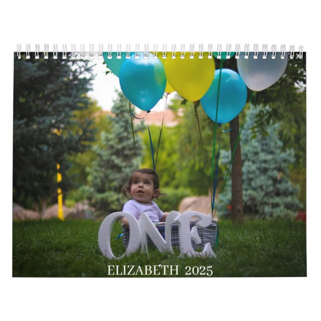 CALENDÁRIO UM ANO DE IDADE "SEU NOME DE BEBÊ" 12 MESES (Capa)