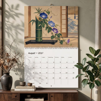 Calendário Um Ano de Ilustração de Ikebana