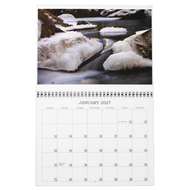 Calendário Um ano de imagens de North Carolina (Jan 2027)