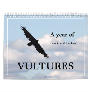 Calendário Um Ano de Vultos Negro e Turquia