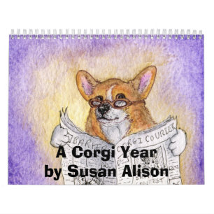 Calendário Um ano do Corgi por Susan Alison
