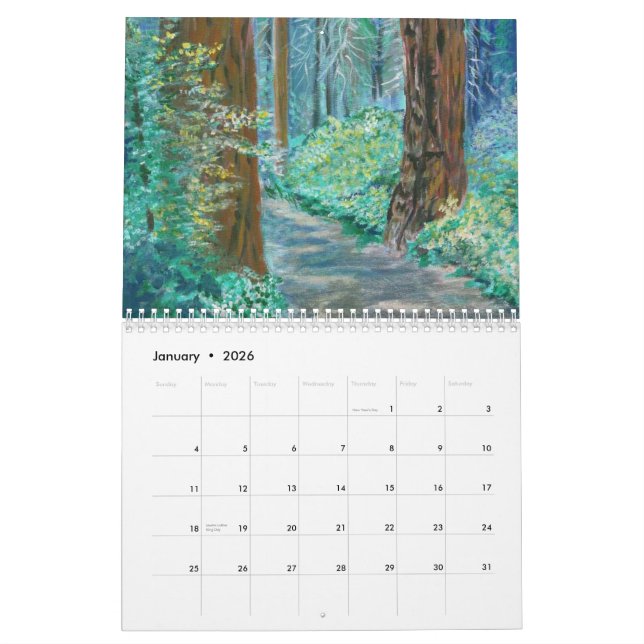 Calendário Um ano fino (Jan 2026)