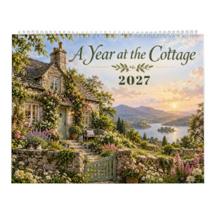 Calendário Um Ano na Casa de Campo Romântica Cottagecore