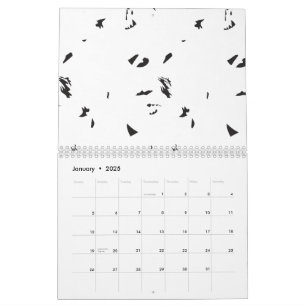 Calendário Um bando de pássaros voando no céu.