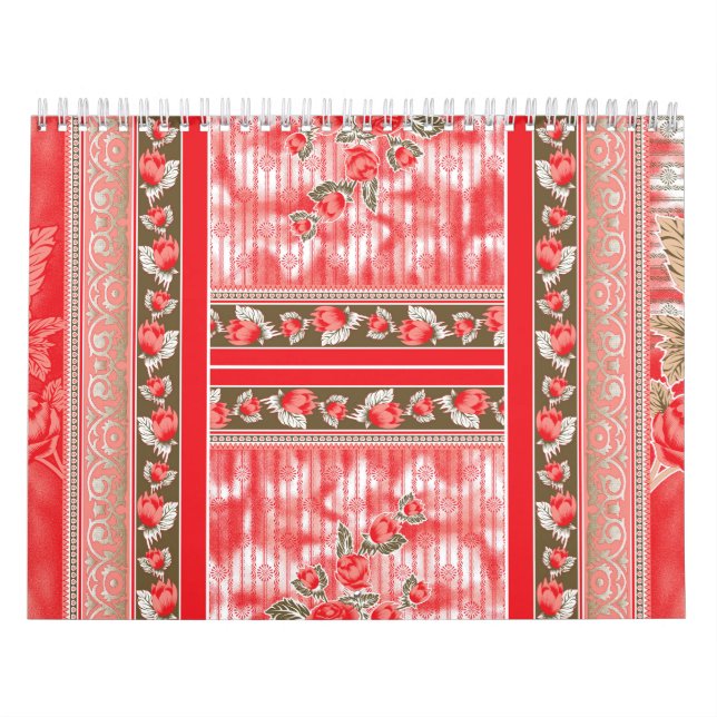 Calendário Um cachecol vermelho e preto embelezado com uma be (Capa)