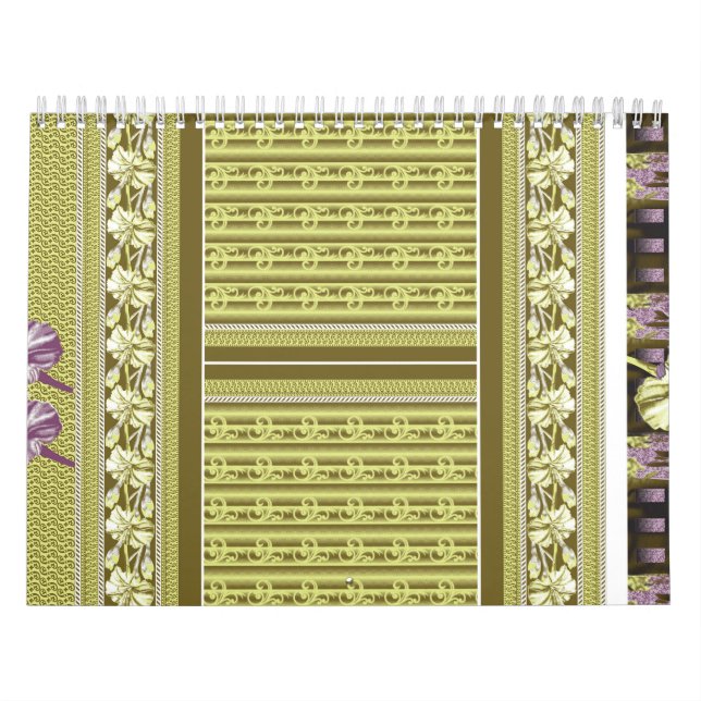 Calendário Um design floral impressionante com roxo e gritos (Capa)
