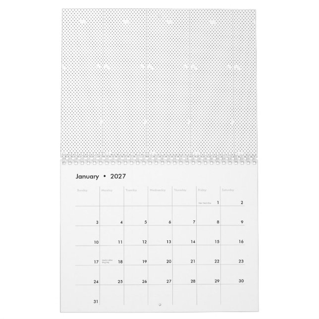 Calendário Um design moderno com uma combinação elegante de w (Jan 2027)