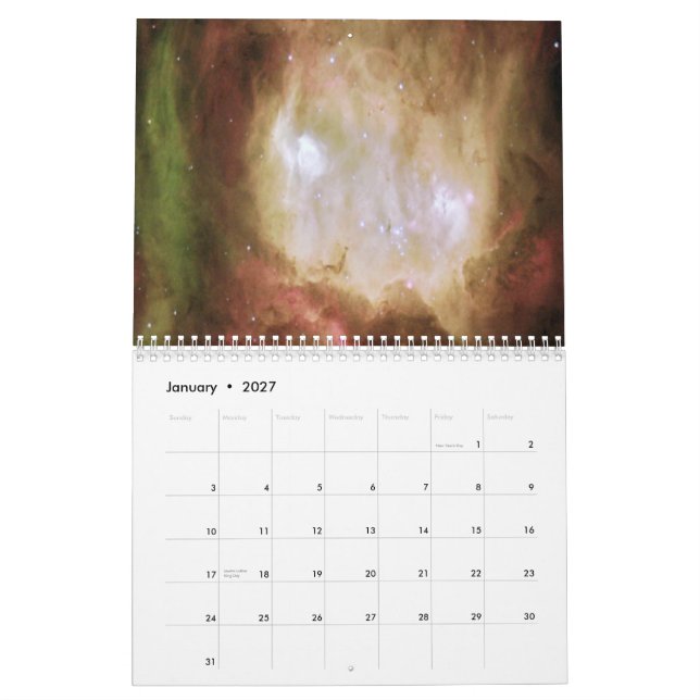 Calendário Um Espetacular Espetáculo de Espaço Profundo (Jan 2027)