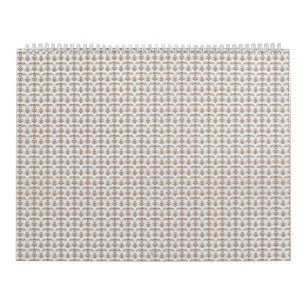 Calendário um fundo branco com um padrão castanho