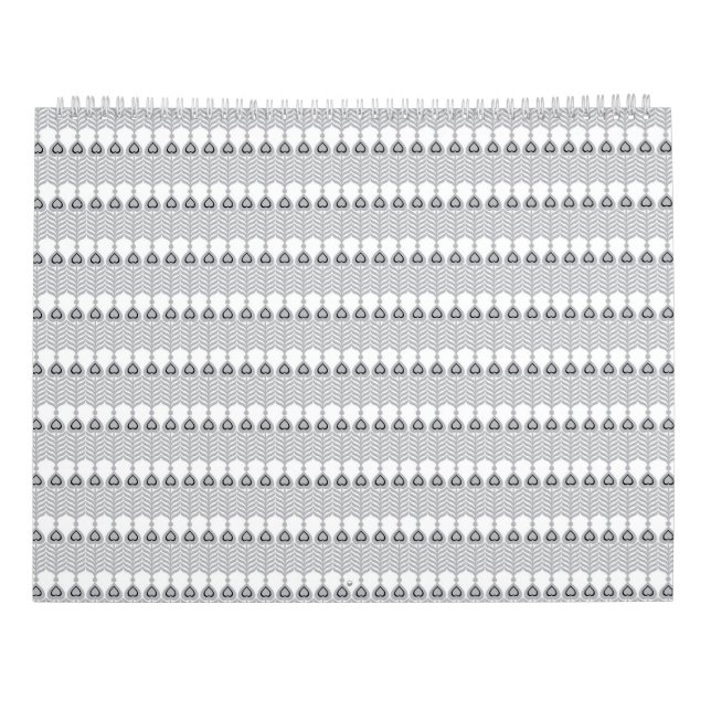 Calendário um fundo branco com um padrão de círculos (Verso)