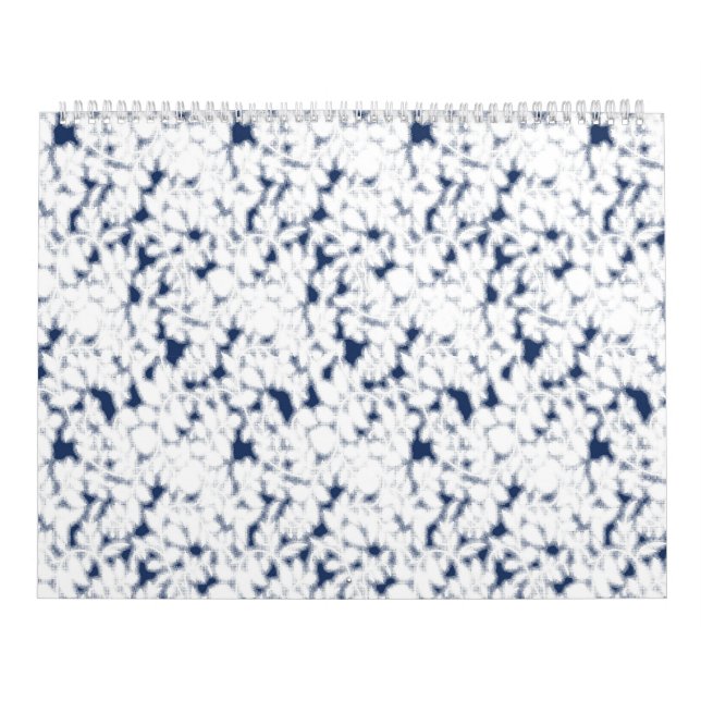 Calendário um fundo branco e azul com um padrão (Capa)