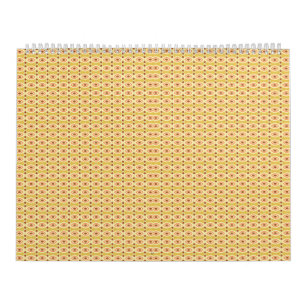 Calendário um fundo laranja e amarelo com círculos