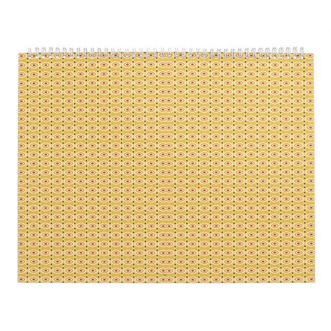 Calendário um fundo laranja e amarelo com círculos (Capa)
