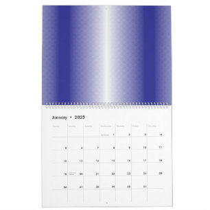 Calendário um fundo listrado azul e branco