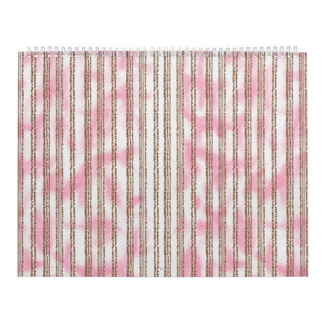 Calendário um fundo listrado rosa e branco (Capa)