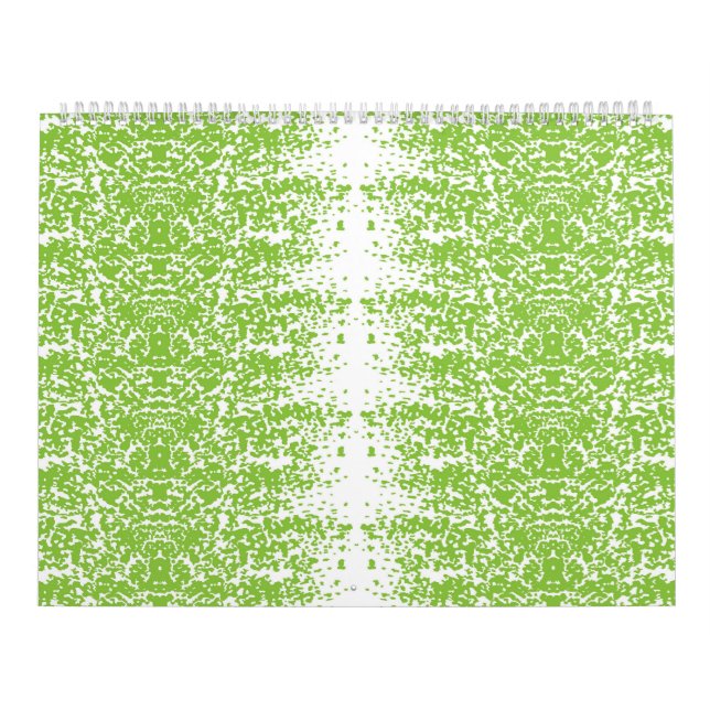 Calendário um fundo verde e branco com pequenos pontos (Capa)