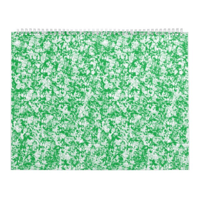 Calendário um fundo verde e branco com pequenos pontos branco (Capa)