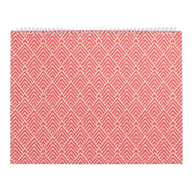 Calendário um fundo vermelho e branco com um padrão (Capa)