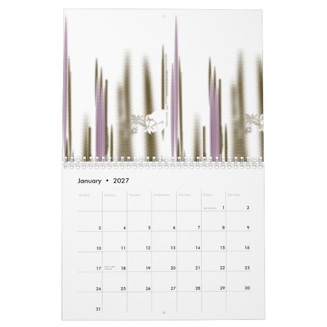 Calendário Um lago pristino aninhado entre as montanhas com c (Jan 2027)