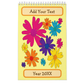 Calendário Um leito floral de flores margaridas