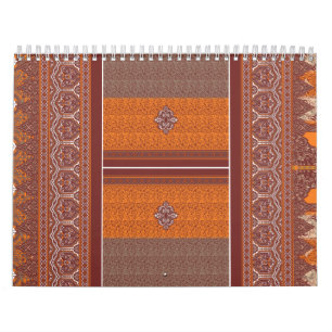 Calendário Um padrão de abstrato com tons de laranja e