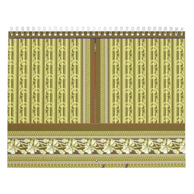 Calendário um padrão de pontos cruzados de um vaso com flores (Capa)