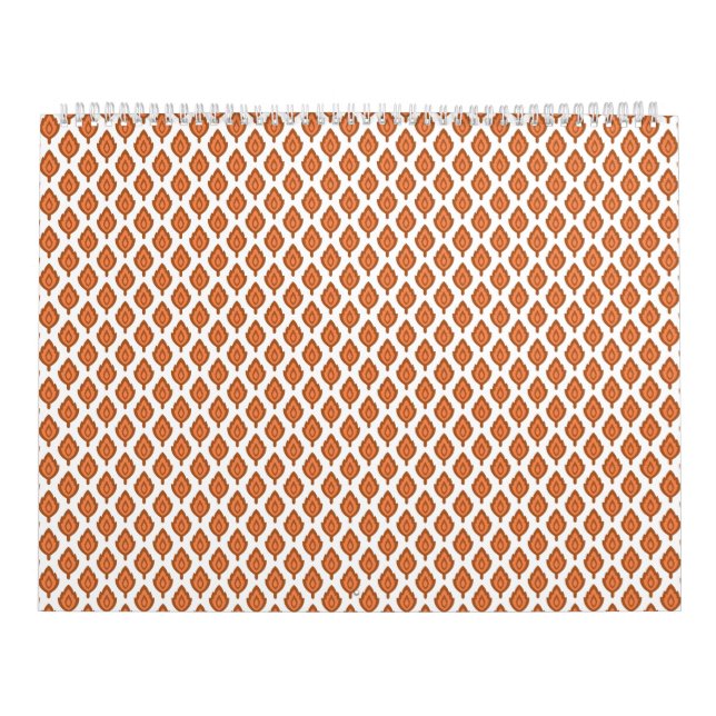 Calendário um padrão geométrico em laranja e branco (Capa)