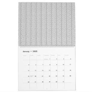 Calendário um papel de parede branco e cinza com um padrão