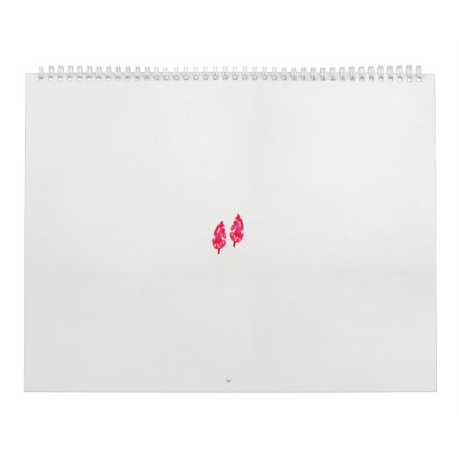 Calendário um par de folhas vermelhas sobre fundo preto (Capa)