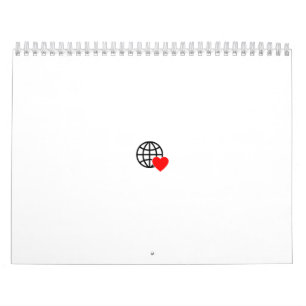 Calendário Um símbolo vermelho do coração criado com linhas s