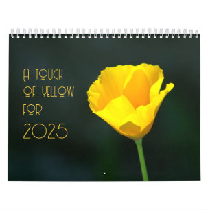 Calendário um toque de amarelo para 2025