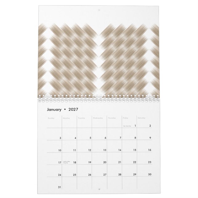 Calendário Um triângulo equilátero branco centrado numa planí (Jan 2027)