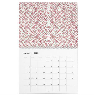 Calendário um wallpaper vermelho e branco com um padrão